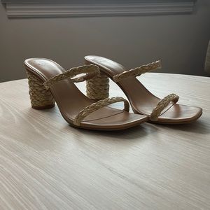 Rattan Block Heels